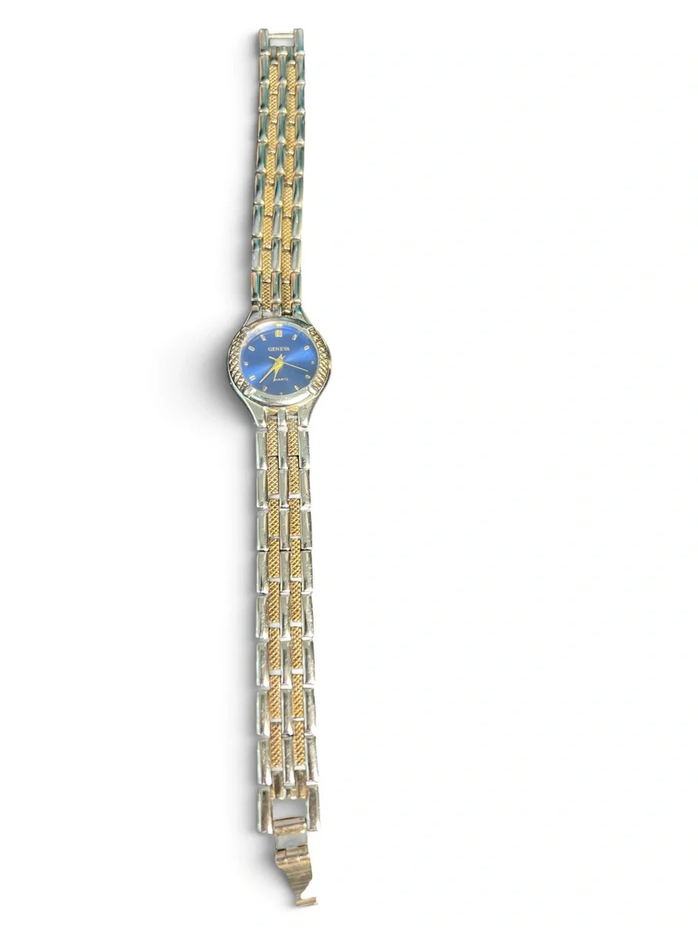 Geneva Women's Two Tone Blue Dial Quartz Bracelet Watch Gold Silver Tone